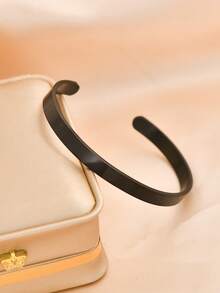 1 chiếc vòng tay thép không gỉ 6MM thời trang dành cho nam - màu đen - Xem 1