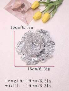 1 miếng vải thêu thủ công nhiều màu 6 lớp pha lê nổi 3D đính hạt, thích hợp làm phụ kiện quần áo, trang phục tự làm, trang trí váy cưới - Nhiều màu - Xem 14