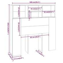 Cabecero Larryhot Roble Marrón 100x19x103,5cm, Resistente y Duradero, Fácil de Montar, Estilo Decorativo, Apto para Dormitorio - Marrón - Ver 6