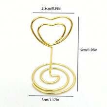 5/10/20Pcs Gold Table Number Card Holders Heart Shape Table Photo Holder Table Picture Stand Place Card Holder For Paper Menu Clips As Well As Collections Greenery Watercolor Place Cards For Wedding Or Party Seating Place Cards For Tables Scored For Easy Folding .Valentine's Day Party Supplies