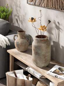 1PC Wabi Sabi Style Ceramic Vase, Centerpieces, Bohemian Style Homestay Decoration Pottery Jar, Suitable For Desktop Flower Arrangement In Living Rooms, Dining Tables, Offices, Bedrooms, Rural Outdoor Vases Home Decor Room Decor Flower Vase Glass Vase