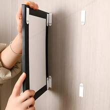 2/12/24PCS Heavy Duty No-Drill No-Nail Picture Frame Hooks, Removable Hook-And-Loop Hanging Strips, No-Trace Waterproof Wall Fasteners, Strong Adhesive Reusable Invisible Photo Wall Decor, Perfect Home Accessories - Multicolor - View 2