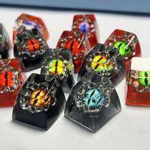 1pc Resin Personalized Original Design Halloween Metal Devil Eye Cherry Blossom Keycaps, SA-R1 Cross-Axis Interstellar Cutsom Keycaps, Cherry MX Keycaps Mechanical Keyboard Valentine's Day Gift