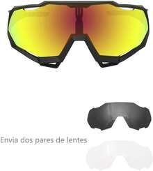 Gafas de Montar polarizadas, Gafas de Sol Deportivas polarizadas gafasProtección UV400 Gafas de Ciclismo con 3 Lentes Intercambiables para Ciclismo, béisbol, Pesca, esquí - 1 - Ver 4