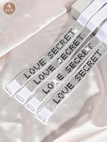 Rhinestone Letter Sexy Shiny Bra Straps, Women's Lingerie Strap Accessory - Suitable For Dresses And Everyday Wear - Multicolor - View 13