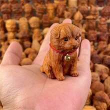 تمثال خشبي منحوت يدويًا لشكل كلب، نحت خشب العرعر، غير مكتمل، زخرفة كلب ريفي جميل، تميمة حظ فنغ شوي