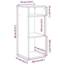 Librería Larryhot roble craft 34x31x80 cm de madera industrial, resistente y duradera, fácil de montar, estilo decorativo, adecuadA, Para guardar adornos, figuras, libros, pequeños objetos, etc. - Marrón - Ver 9