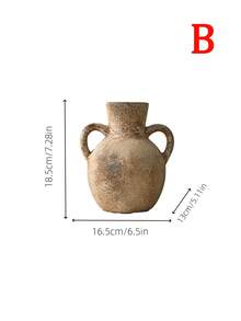 1PC Wabi Sabi Style Ceramic Vase, Centerpieces, Bohemian Style Homestay Decoration Pottery Jar, Suitable For Desktop Flower Arrangement In Living Rooms, Dining Tables, Offices, Bedrooms, Rural Outdoor Vases Home Decor Room Decor Flower Vase Glass Vase