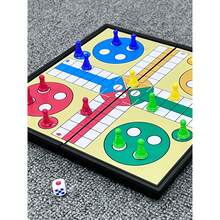 1 Caja Juego de Mesa Magnético y Plegable LUDO, Juego de Grupo, Tablero de Juego para Niños y Niñas, Adecuado para Interiores y Exteriores, Portátil, 2-4 Jugadores, Juego Clásico, Juego de Fiesta, Juego Portátil y Plegable, Regalo para Familia y Amigos