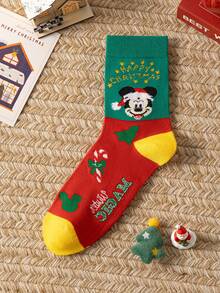 Disney 4/1 Pair Genuine Christmas Hat Cartoon Character Socks, Christmas & New Year Animation Socks For Men, Novelty & Fun Socks For Gifts And Parties, Socks - Multicolor - View 8