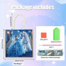 5D DIY Diamond Painting Kit - Handbag, Kissing/Funny Grandma/Cleopatra And Owl/Princess And Unicorn, Special Shaped Canvas Tote Bag For Art Craft, Shopping And Storage, Gift, Travel, Ideal For Women, Friends And Family, Suitable For Birthday, Wedding, Thanksgiving, Christmas, New Year And Party - Multicolor - View 8