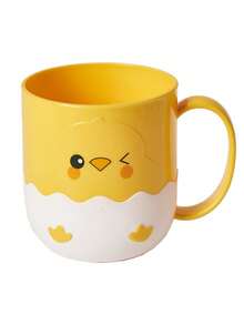 1pc Customizable Cartoon Yellow Chicken Water Cup, Creative High-Quality Varied Expression Cartoon Rinsing Cup, Portable, Lightweight, For Indoor, Outdoor, Travel, Student, Office, Multi-Style Options For Families, Thickened PP Material, Customize Text For Your Exclusive Cup - Yellow (basic) - View 8