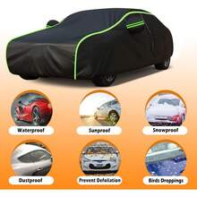 VEKENSEE Cubierta de Coche Impermeable, 530x200x150CM Funda para Coche Exterior Coberturas Completas con Tira Reflectante Cubre Coche Protector de Sol - 1 - Ver 3