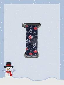 1 pieza Brazalete de reloj de silicona rojo con texto "Ho Ho Ho" para Navidad, cómodo y transpirable, compatible con Samsung, Garmin, Honor y Apple Watch de 38mm a 49mm. 1 pieza Brazalete de reloj de silicona con estampado floral colorido, cómodo y transpirable, compatible con Apple Watch.