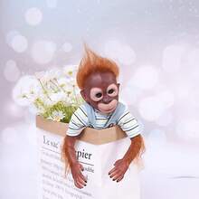 Realistics Reborn Doll 3D Skin Monkey Full Vinyl 20 Inch Gift Christmas New Year Birthday - Blue - View 4