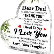 لوحة زخرفية الأبعاد من الاكريليك بنص فرنسي "أحبك يا أبي"، بتصميم قلب ثنائي الأبعاد، لا يحتاج إلى بطاريات، ديكور المنزل والمكتب، هدية كلاسيكية مناسبة طوال العام، مسطح ثنائي الأبعاد