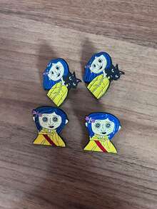 2 件套卡通电视节目珐琅胸针 - 男士嘻哈风格锌合金翻领别针、时尚衣领和包徽章办公室配饰衬衫夹克珠宝圣诞节万圣节衣服别针有趣可爱的教师礼物 - 彩色 - 查看 10