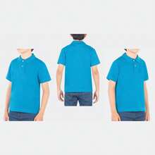 Young Boys Polo Shirts - Teal Blue - View 1
