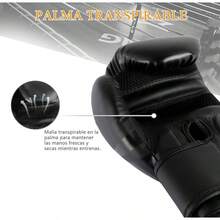 Jasonwell Guantes de Box 10 12 14 16 Oz para Entrenamiento y Costal - Protector Bucal Incluido - Absorción de Impactos para Boxeo, Kickboxing y Gym - Negro - Ver 9