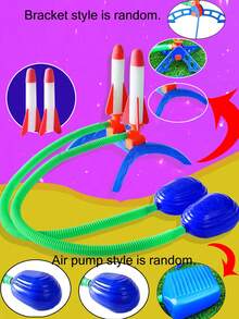 1个脚踏式迷你火箭玩具，户外发射火箭互动玩具（颜色随机）（部分零件随机发送） - 彩色 - 查看 11