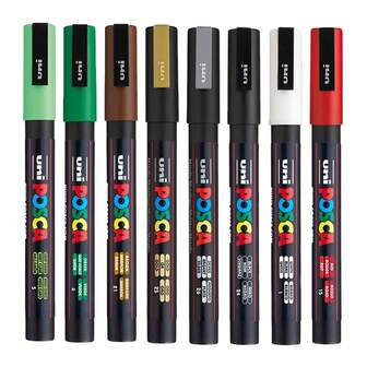 UNI NEW PACKAGE Paint Marker Pen Set And Single PC-1M 3M 5M Water Based Colors Permanent Acrylic Pen Graffiti Art School Supplies