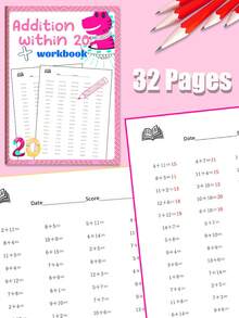 5pcs Reusable Math Practice Notebooks. Suitable For Elementary Grade 1-3 Math Workbooks, Addition & Subtraction Practice Books, 32-Day Timed Addition & Subtraction Arithmetic Practice Notebooks