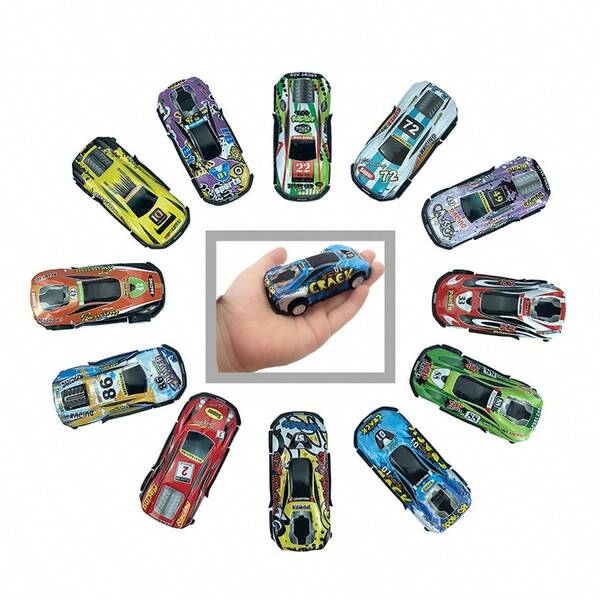 6,8 cm einziehbares Rennwagen Dekor, Druckguss Auto Spielzeug, Party Geschenk, Heimdekoration