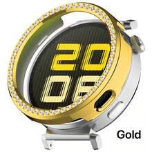 1pc Fashionable Single Row Rhinestone PC Protective Case Compatible With Huawei Watch GT4/GT5 41mm, Casual Style