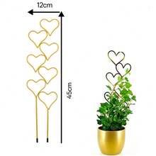1/3 件，盆栽金色支架，小型攀爬植物支架，花卉可堆叠室内植物支架，心形藤蔓植物支架，室内装饰植物攀爬支架 - 金色 - 查看 6