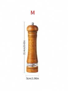 1pc Manual Wooden Grinder For Pepper, Sesame, Cumin Powder, Sea Salt And Sichuan Peppercorn, With Ceramic Grinding Core, Available In 2 Sizes To Meet Your Household Needs, Pepper Mill Grinder For Dining Table, Suitable Kitchen Seasoning Tool, Christmas Gift - 復古顏色 - 查看 15