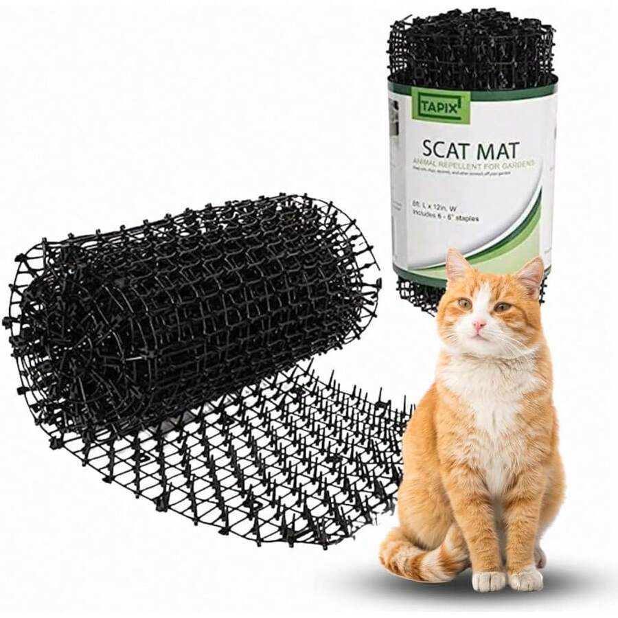 Tapete para Gatos Que disuade la excavación - Tiras de Red Gatos y Dispositivos repelentes de Mascotas para Interiores y Exteriores, tamaño Personalizable de 2 x 28 (12 pz Unidas) - 1 - Ver 1