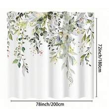 Green Plant Design Waterproof Mildew Resistant Polyester Bathroom Shower Curtain With Dry And Wet Separation, Barrier Partition Decor Home Bathroom Decor Fall Decor Bathroom Accessories Back To School - Leaves - View 14