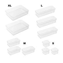 1/5/7/11/12PCS Transparent Crystal Cosmetic Storage Box Set – Drawer Built-In Dividers And Organizers, Desktop Office Stationery Storage Box, Desktop And Drawer Organizer, Suitable For Home Storage, Back-To-School Supplies - Clear - View 18