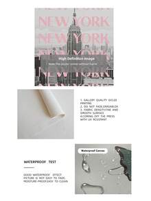 1 szt. bezramkowy plakat z Nowym Jorkiem w kolorze różowo-czarno-białym, wydruk z panoramą Nowego Jorku, Empire State Building w stylu vintage, dziewczęca dekoracja ścienna w stylu retro do sypialni, akademika, mieszkania, dekoracja na imprezę i wybór prezentu, plakaty z pejzażami miejskimi, dekoracja sypialni, niezbędne elementy akademika, wystrój w miejskiej estetyce, sztuka ścienna o tematyce podróżniczej