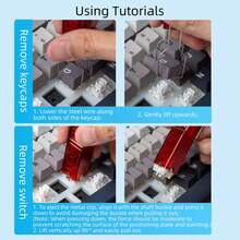 Bokawz Switchs Puller, Keycpas Puller, 2-In-1 Mechanical Keyboard, Hot Swappable Key Cap, Shaft Body Switch, Cleaning And Dismantling Tool - Red - View 3