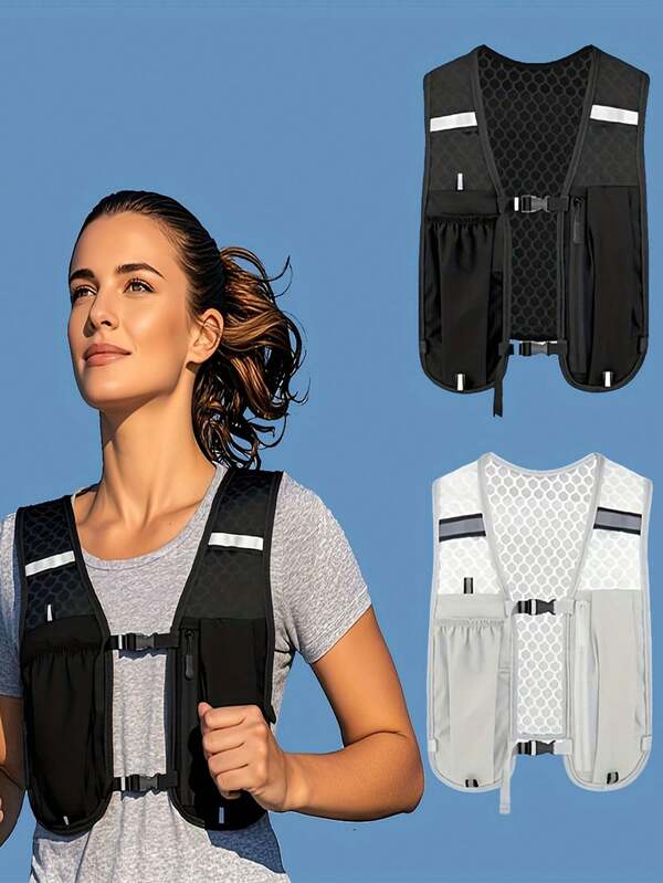 Outdoor Wanderrucksack, Fahrradrucksack, Trail Running Rucksack, Trekking Rucksack, leichte Damen Sport Weste (mehrere Farben verfügbar), multifunktionale leichte Aufbewahrungsausrüstung Damen Brusttasche, einfach Wasserflasche und Handy während des Sports, Laufen Weste, Outdoor Sportausrüstung, tragbarer Aufbewahrungsrucksack, tragbare Wasserflasche Weste, Unisex Sport Weste, Fitness Trekking Laufausrüstung, Handy Wasserflasche Aufbewahrungstasche