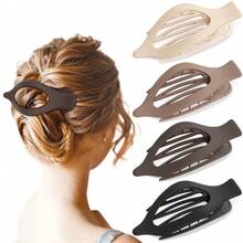 4pcs/Set Oval Alligator Hair Clip Slouchy Elegant Hair Accessories, Hair Clips, Barrettes For Women, Birthday/Holiday Gift, Travel Essentials, Travel Essential, Hairstyle, Hairdressing, Hair, Travel, Hair Products, Hair Tools, Hair Stuff, Barber, Barber Accessories, Barbershop, Hairdressing Equipment
