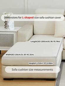 1pc Elastic Elastic Sofa Cushion Cover For All Seasons, Anti-Slip Sofa Cover, Living Room Sofa Protective Cover Suitable For L-Shaped Sofa And 1234-Seater Sofa - Beige - View 16