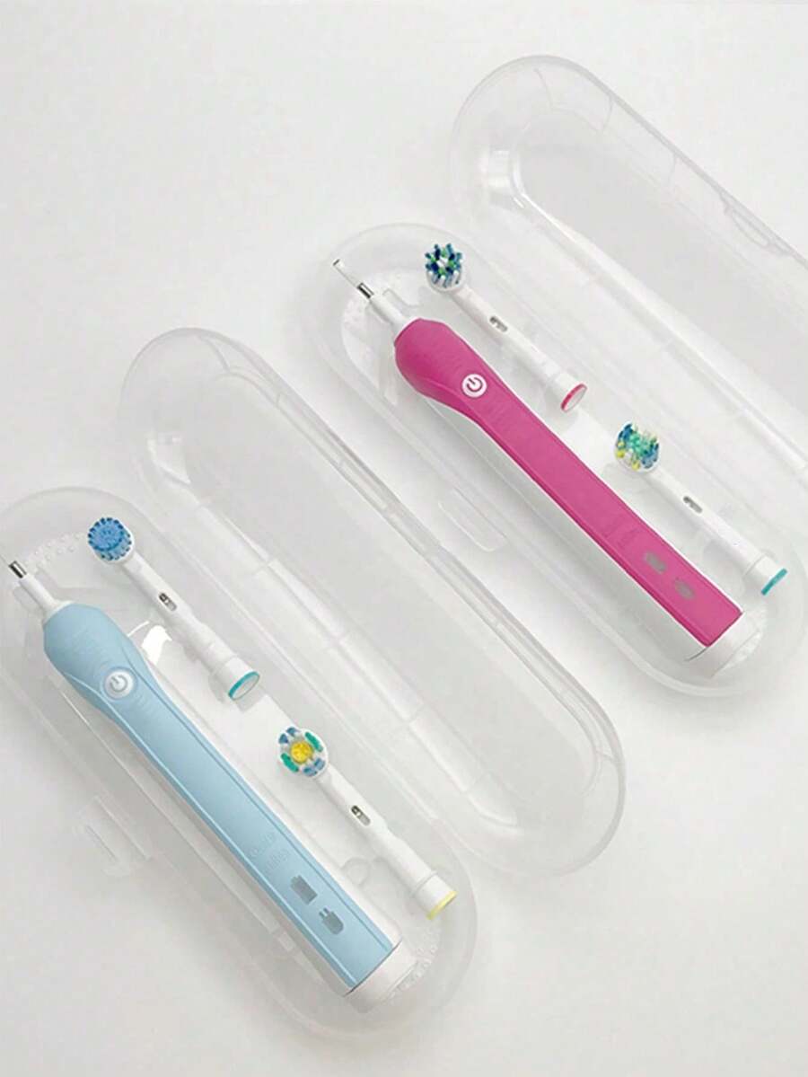 Caixa organizadora minimalista e portátil para escova de dentes, transparente, sem estampa, com fecho de pressão, à prova de poeira, bordas lisas, armazenamento prático, ideal para viagens de verão, atividades ao ar livre, banheiro e decoração de banheiro. Essencial para as férias. - Multicolorido - Ver 1