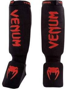 Espinilleras y Protectores de Empeine - Negro/Rojo - Ver 2