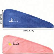 1 PC Ultra-Fine Fiber Hair Towel Bag, Women's Quick-Dry Hair Cap, Highly Absorbent Hair Towel Bag With Strong Water Absorption Capacity, Modern Geometric Pattern Knitted Fabric, 260 Grams In Weight, Featuring Space-Themed Embroidery, Suitable For Bathroom Accessories, Bathroom Decoration, Summer Items, School Supplies - Hair Cap.