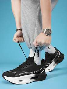 L.S.W.P Giày thể thao nam thoải mái, thường ngày mới - Giày thể thao nhẹ, đế đệm EVA, thích hợp cho phòng tập, chạy bộ vào mùa xuân/hè - Giày thể dục, giày thể thao mùa hè, phong cách thể thao thời trang, thoải mái và vừa vặn - màu đen - Xem 6