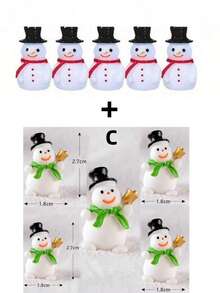 5 قطع/10 قطع/20 قطع تماثيل صغيرة لرجل الثلج مع قبعات - ديكورات عيد الميلاد من الراتنج، مناسبة للأعمال اليدوية DIY، ديكور الحديقة والمنزل - إكسسوارات احتفالية متعددة الوظائف للحفلات والاحتفالات