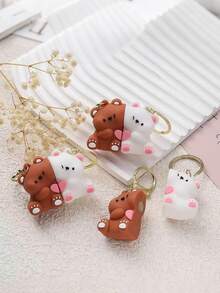 2 件/套情侣钥匙扣系列，卡通人物背包挂饰，毛绒磁铁挂链，汽车钥匙链和包包吊饰，夜光小人吊坠，圣诞节，感恩节，派对，生日礼物