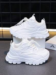 1 Pair Children's Sports Shoes, Suitable For Indoor And Outdoor Activities, Hiking, And All-Season Wear - White - View 11