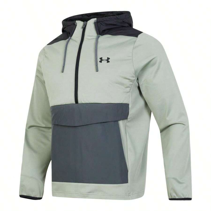 Under Armour 2026 New HZ INSULATED ANORAK Sweatshirt/Pullover, Loose Fit Casual Daily Wear & Running, 1382159-504 - Green/Black - View 1