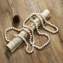 1pc 120cm Elegant French Style Cultured Pearl Necklace With Asymmetrical White And Purple Mixed Knots - Classic Luxury Design, Suitable For Casual Wear Or Gift, Freshwater Pearl Jewelry