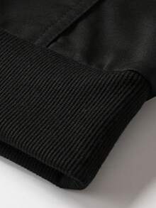 时尚休闲连帽衫，男士运动日常百搭长袖上衣，带口袋 - 可机洗，黑色连帽套头衫，春秋季男士休闲服饰 - 黑色 - 查看 7