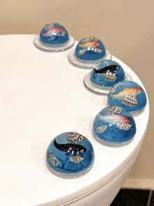 1pc Magnetic Sliding Phone Stand, Carp Shell Faux Pearl Starfish Spherical Desktop Phone Holder Compatible With IPhone, Android Phone, Gift For Birthday, Family, Friends Push-Pull Phone Grip Phone Accessories