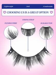 5对漫画睫毛透明睫毛自然交叉稀疏假睫毛角色扮演化妆工具旅行必备工具美容化妆工具魅力优雅 - 尖尾漫畫款 - 查看 5